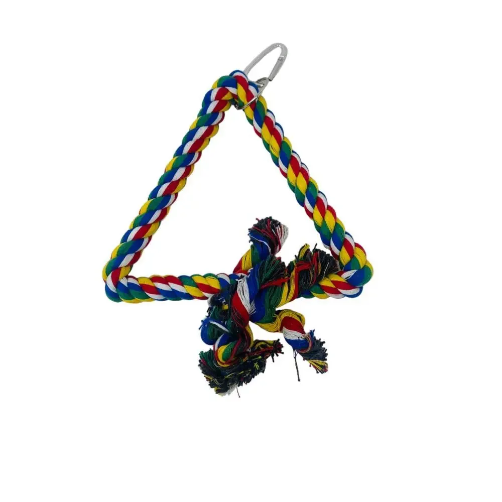 Multicolor Cotton Rope Triangle Toy Swing for Birds Size small 7